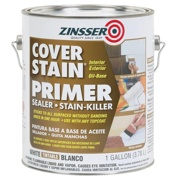 Zinsser Cover-Stain Oil-Base Interior/Exterior Sealer And Stain-Killer Primer, White, 1 Gal. 3501 - main